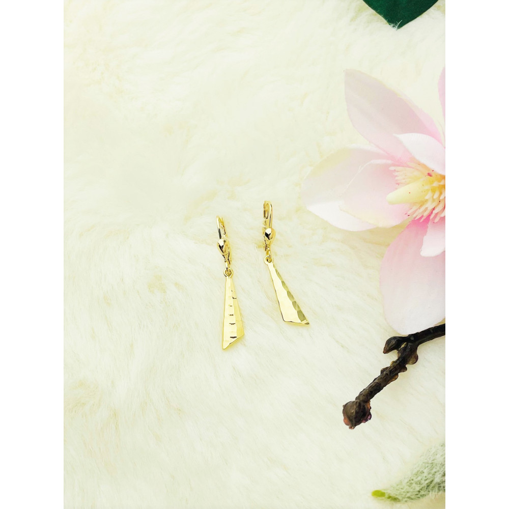 Dreieck Ohrringe Ohrhänger Ohrstecker Ohrschmuck 585er 14KT Gelbgold