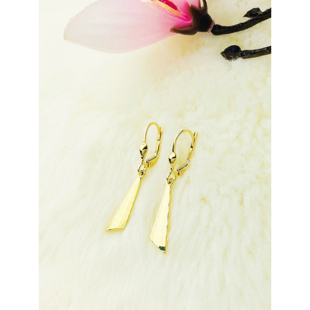 Dreieck Ohrringe Ohrhänger Ohrstecker Ohrschmuck 585er 14KT Gelbgold