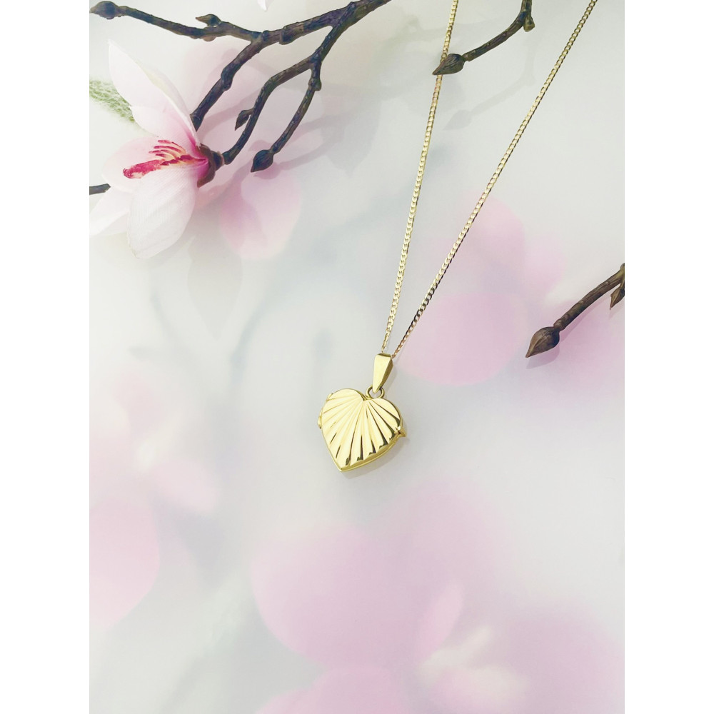 Damen Medaillon Gelbgold Goldanhänger Anhänger Herz Foto Amulett Talisman