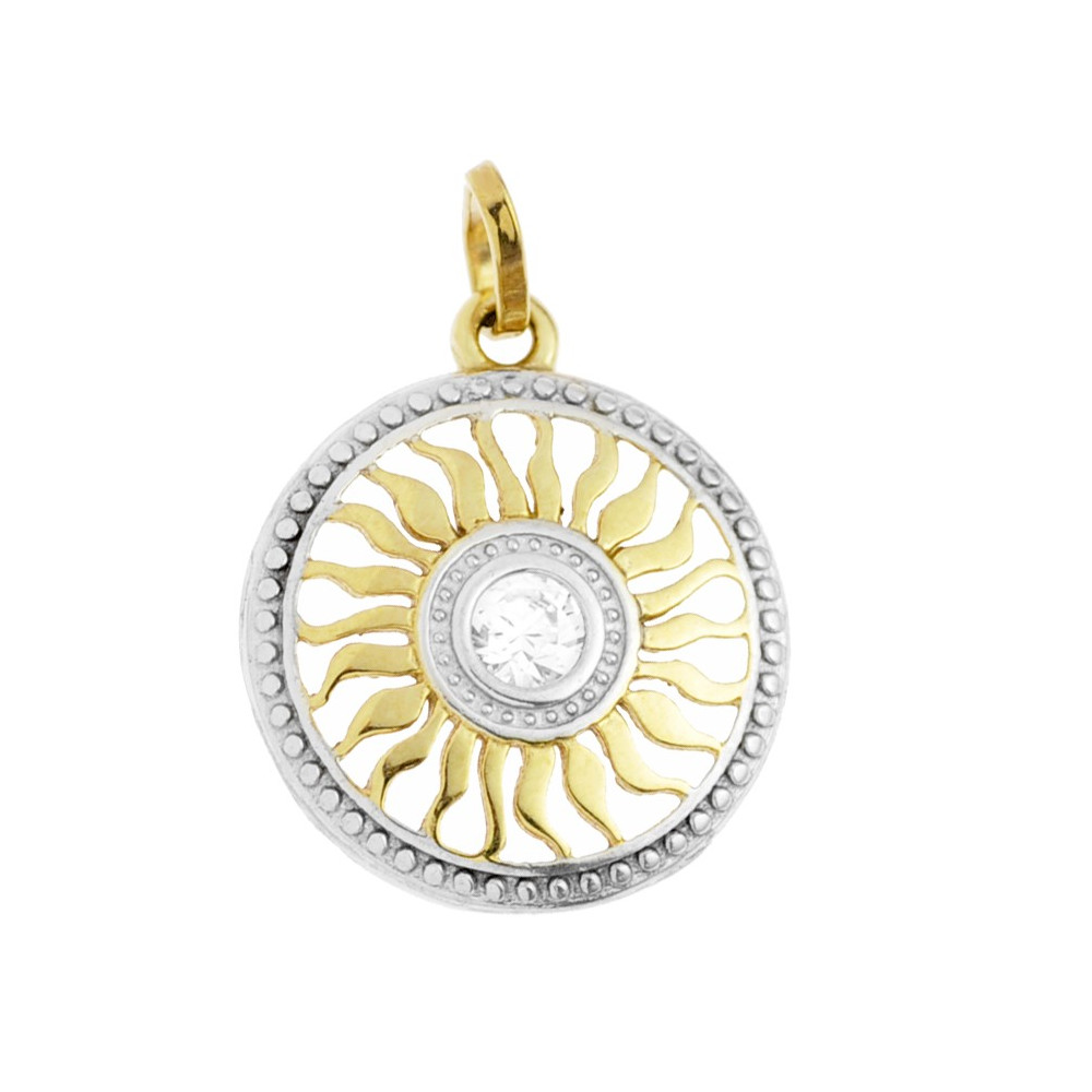 Złoty wisiorek zawieszka słońce