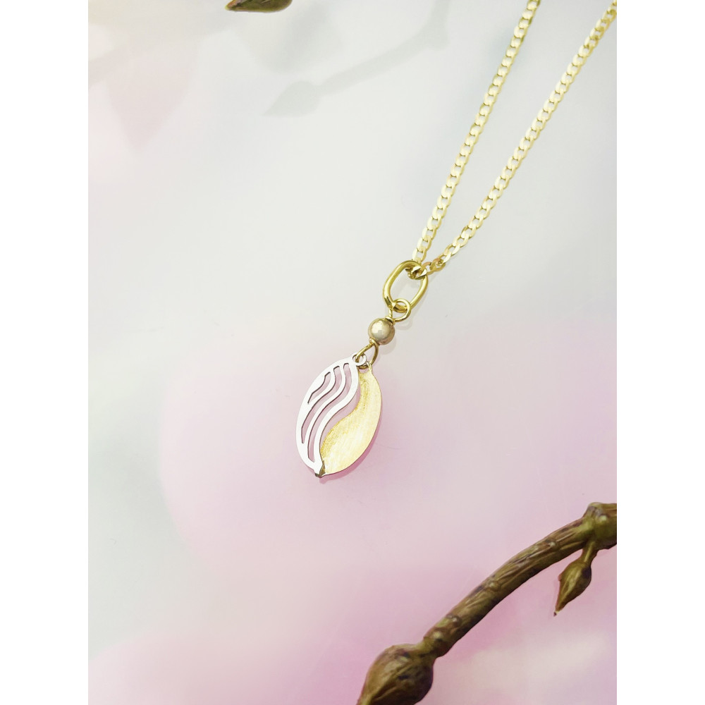 Anhänger Welle Kettenanhänger Gelbgold Goldanhänger 585er 14KT