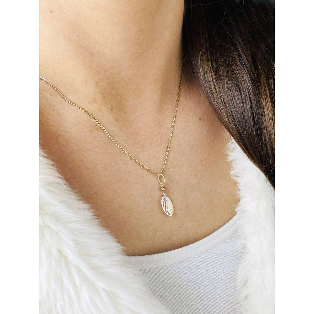 Anhänger Welle Kettenanhänger Gelbgold Goldanhänger 585er 14KT