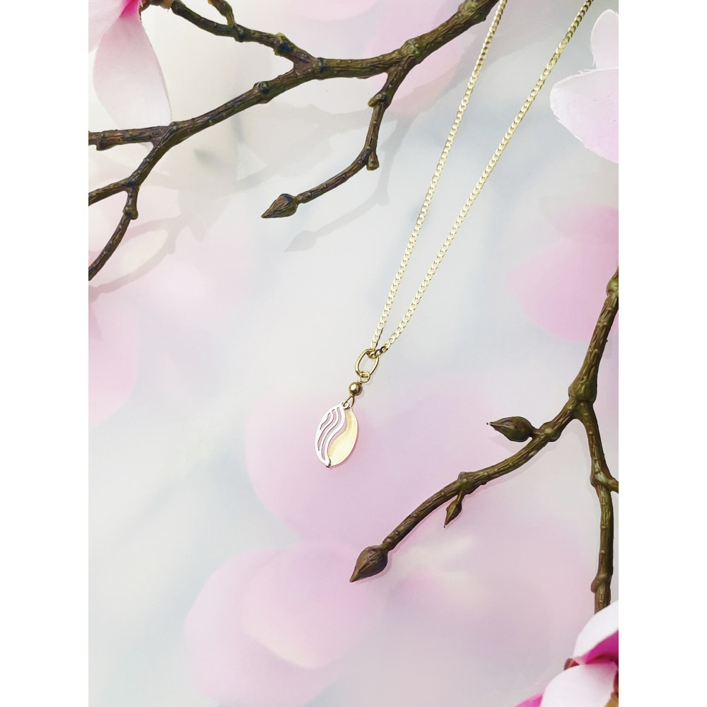 Anhänger Welle Kettenanhänger Gelbgold Goldanhänger 585er 14KT