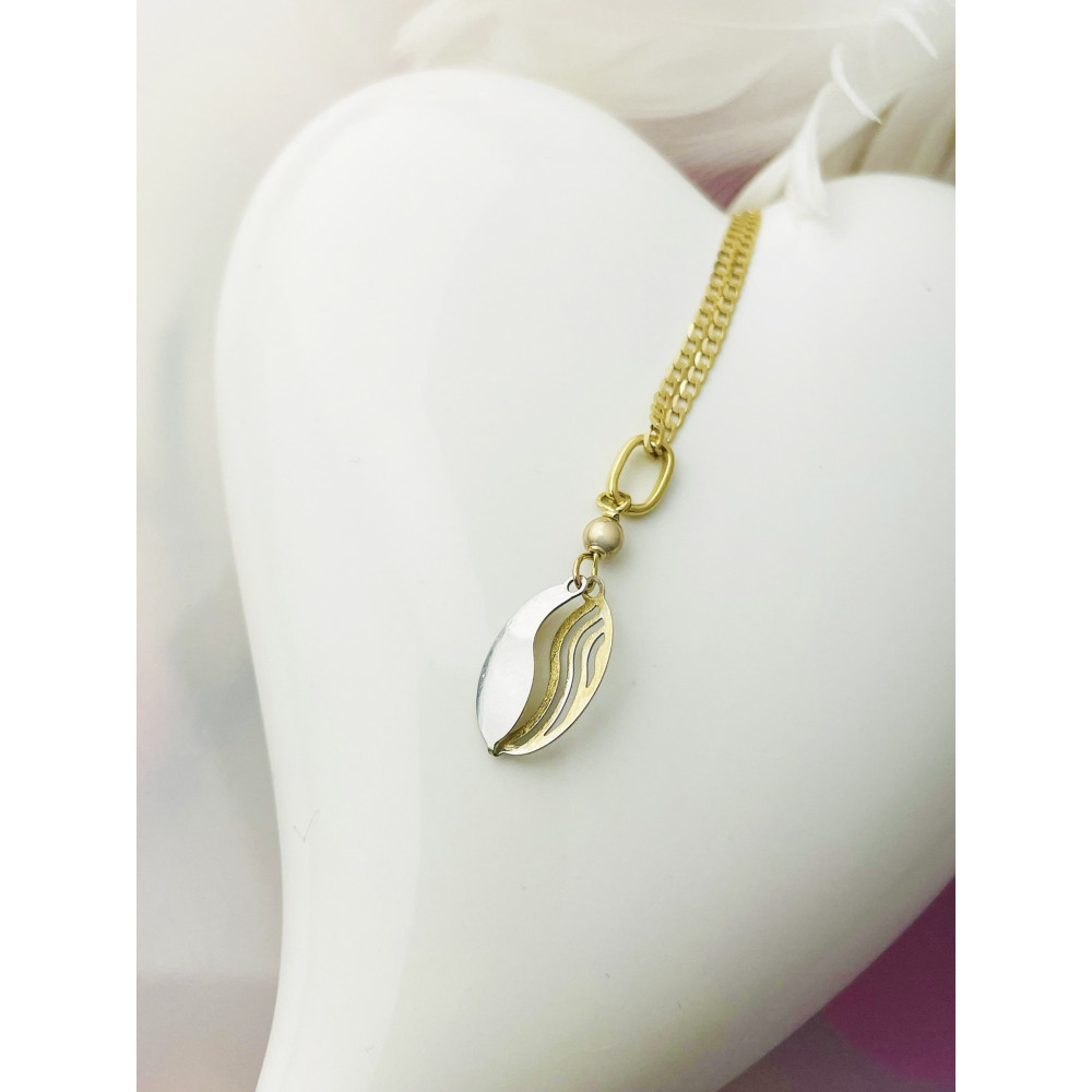 Anhänger Welle Kettenanhänger Gelbgold Goldanhänger 585er 14KT