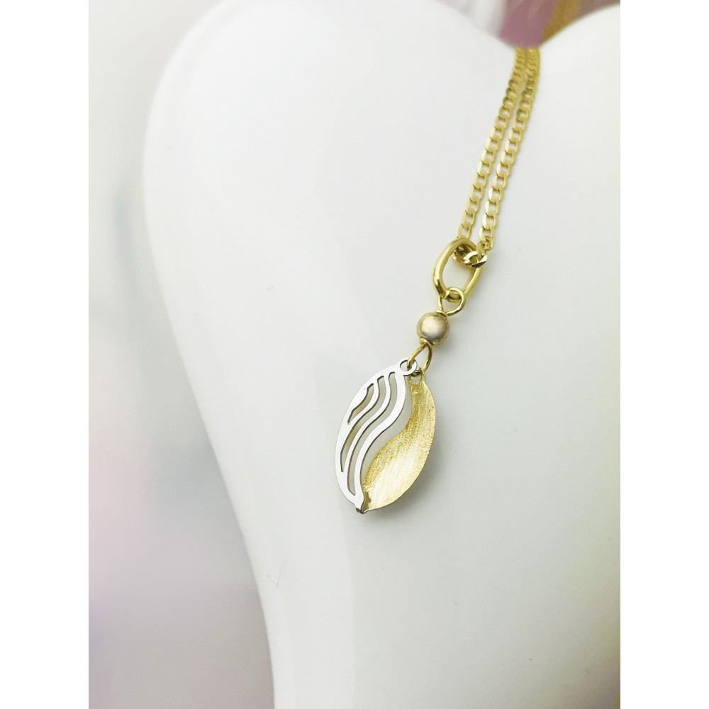 Anhänger Welle Kettenanhänger Gelbgold Goldanhänger 585er 14KT