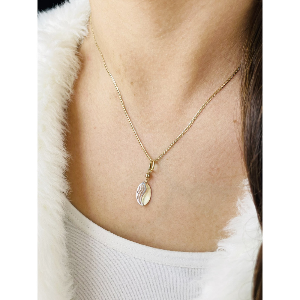 Anhänger Welle Kettenanhänger Gelbgold Goldanhänger 585er 14KT