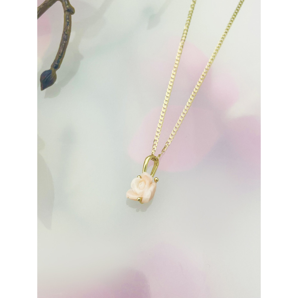 Rose Anhänger Kettenanhänger Gelbgold Goldanhänger 585er 14KT