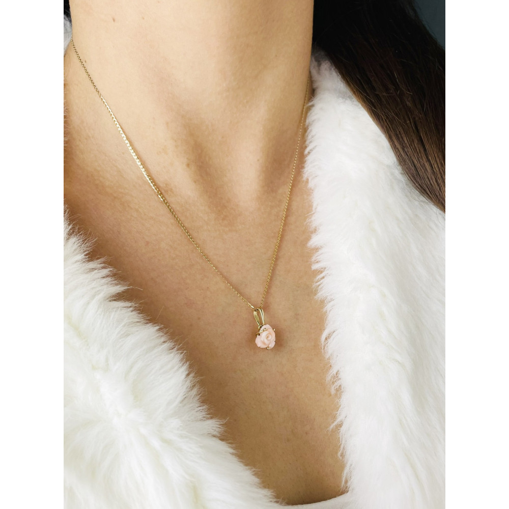 Rose Anhänger Kettenanhänger Gelbgold Goldanhänger 585er 14KT