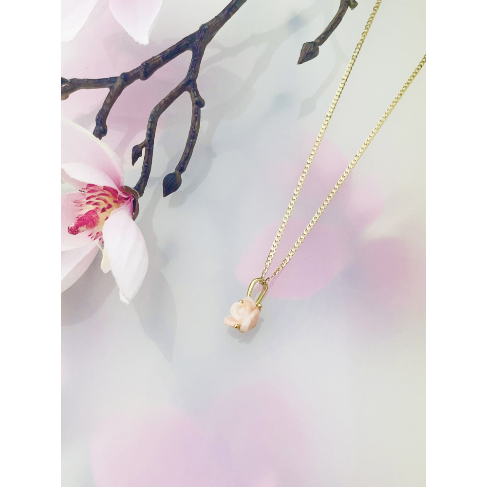 Rose Anhänger Kettenanhänger Gelbgold Goldanhänger 585er 14KT