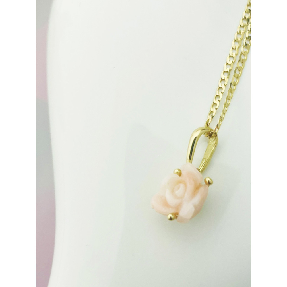 Rose Anhänger Kettenanhänger Gelbgold Goldanhänger 585er 14KT