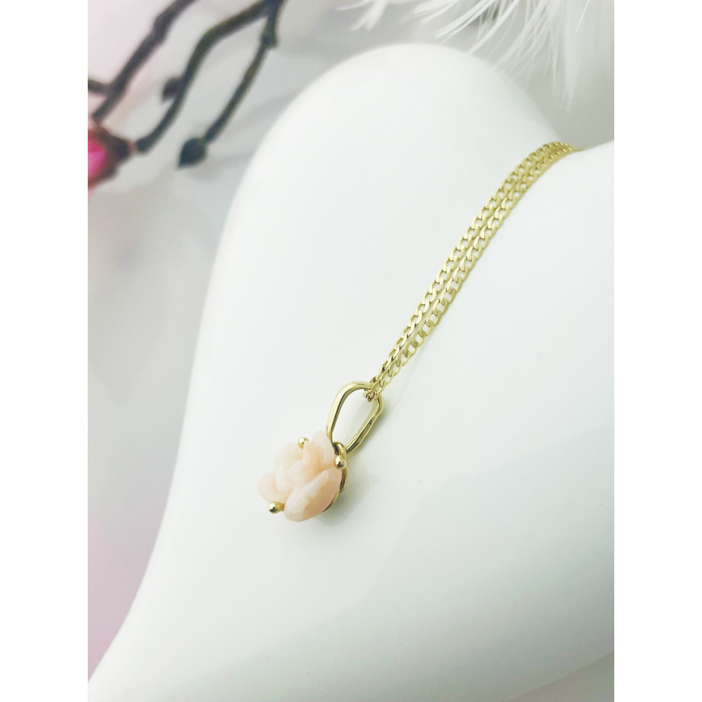 Rose Anhänger Kettenanhänger Gelbgold Goldanhänger 585er 14KT