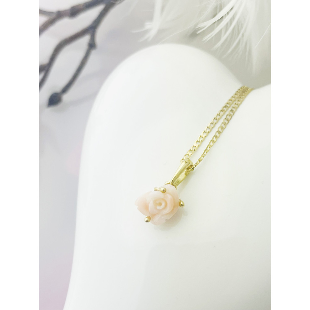 Rose Anhänger Kettenanhänger Gelbgold Goldanhänger 585er 14KT