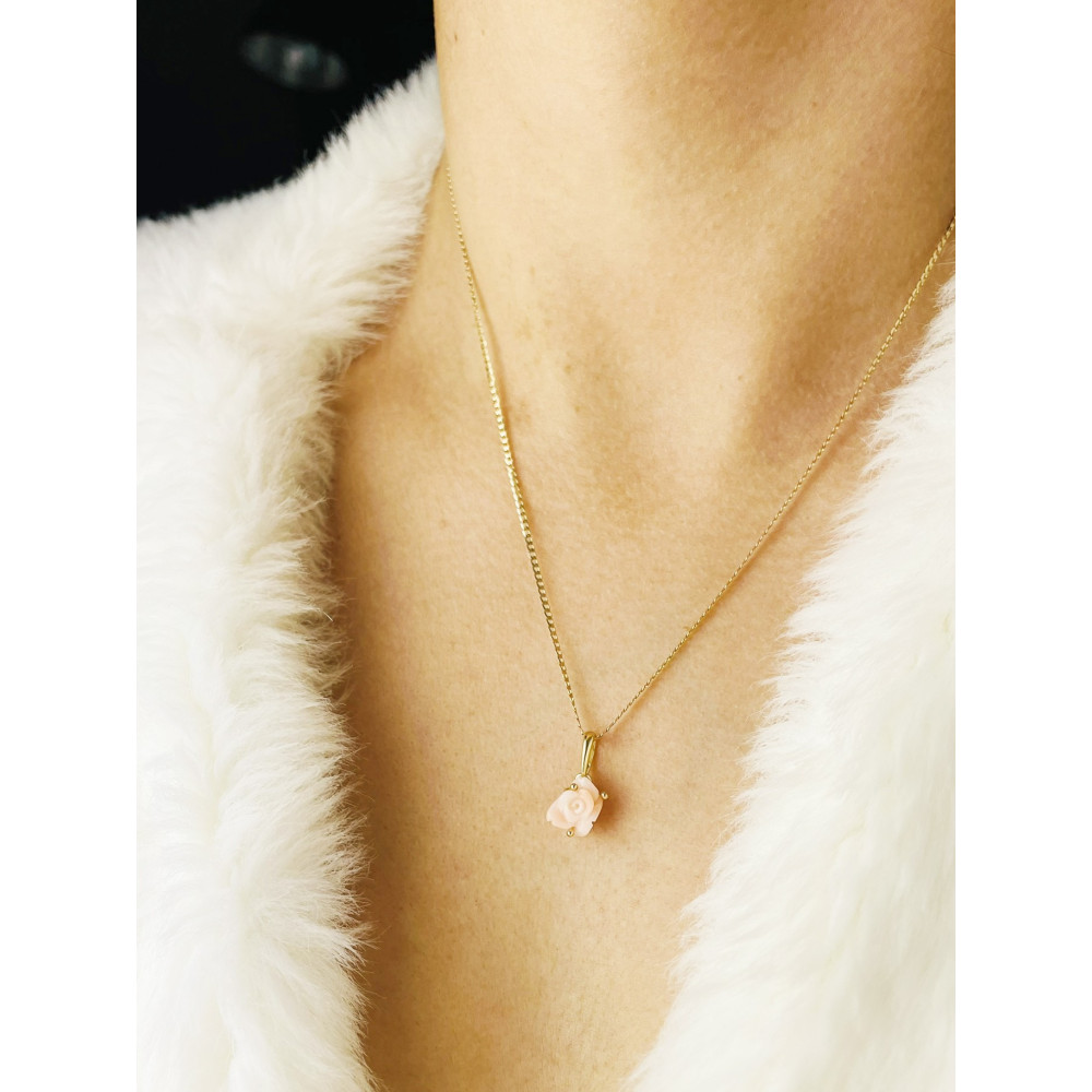 Rose Anhänger Kettenanhänger Gelbgold Goldanhänger 585er 14KT