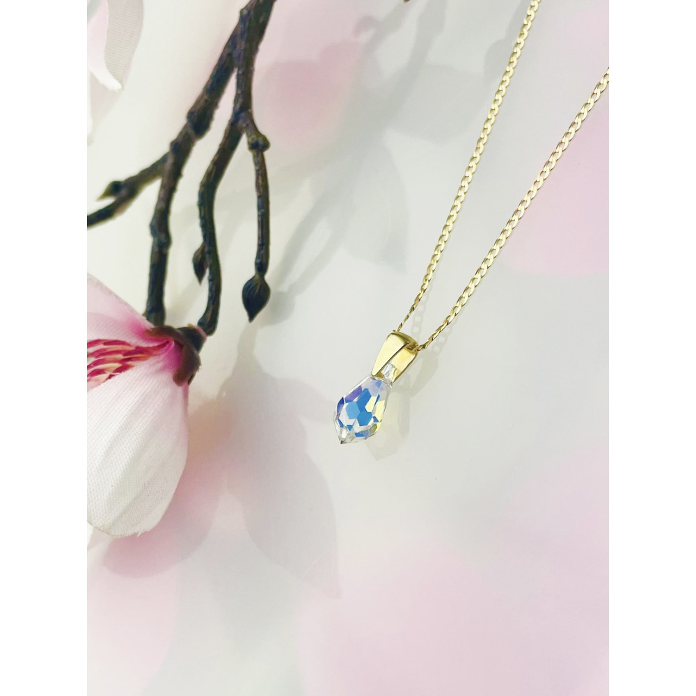 Złoty wisiorek zawieszka kryształ szlifowany