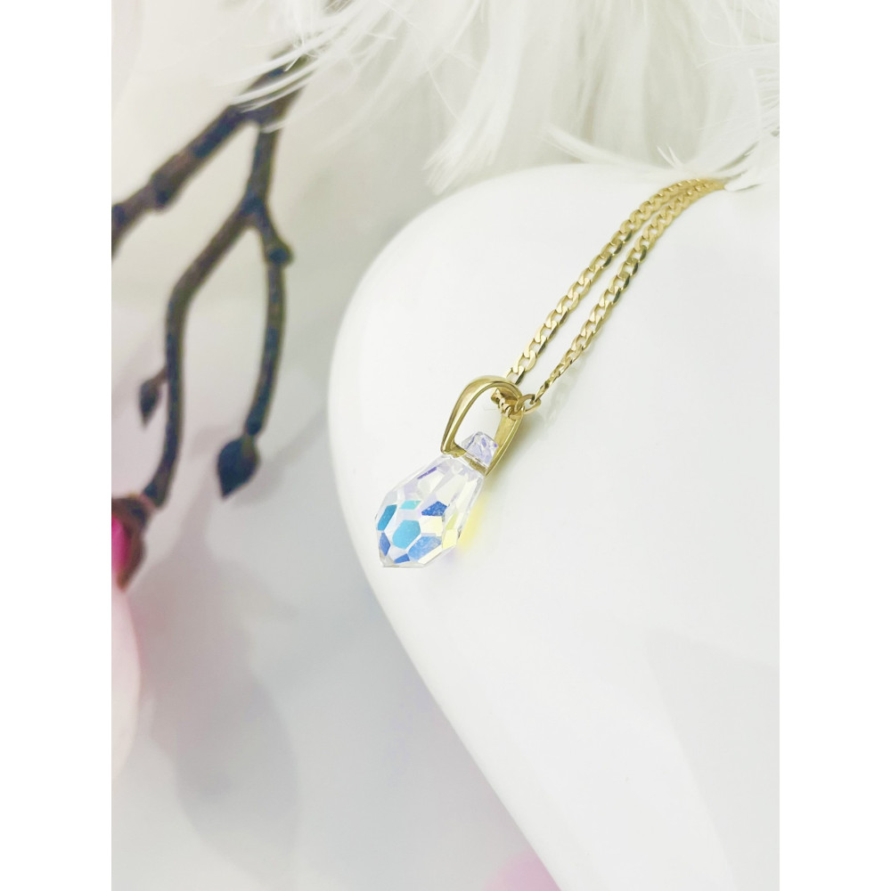 Kristall Anhänger Kettenanhänger Gelbgold Goldanhänger 585er 14KT