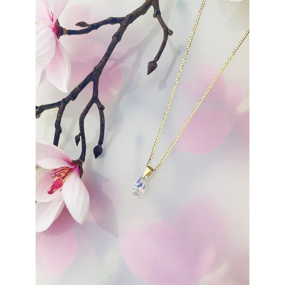 Kristall Anhänger Kettenanhänger Gelbgold Goldanhänger 585er 14KT