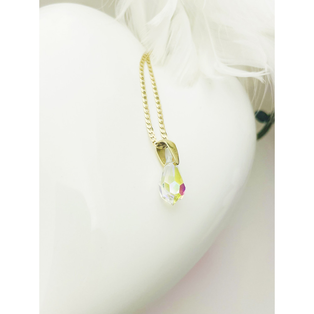 Złoty wisiorek zawieszka kryształ szlifowany