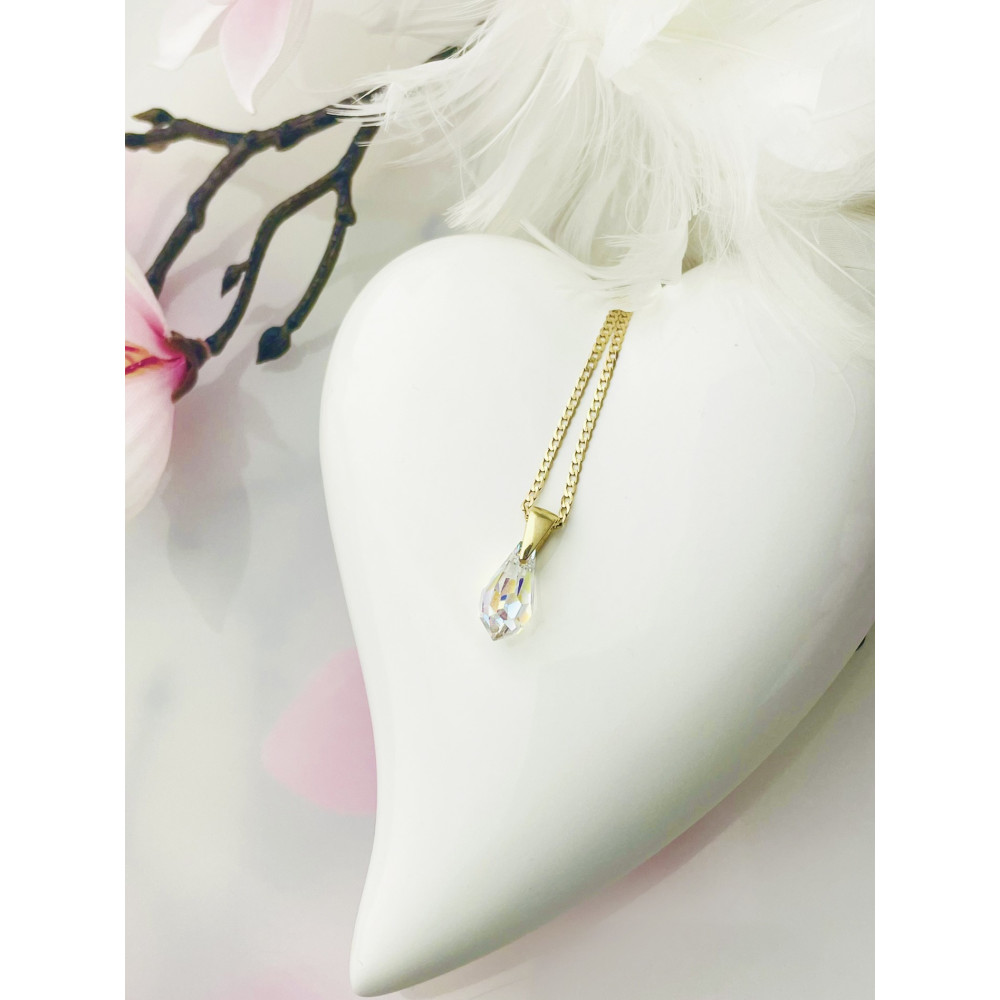 Kristall Anhänger Kettenanhänger Gelbgold Goldanhänger 585er 14KT