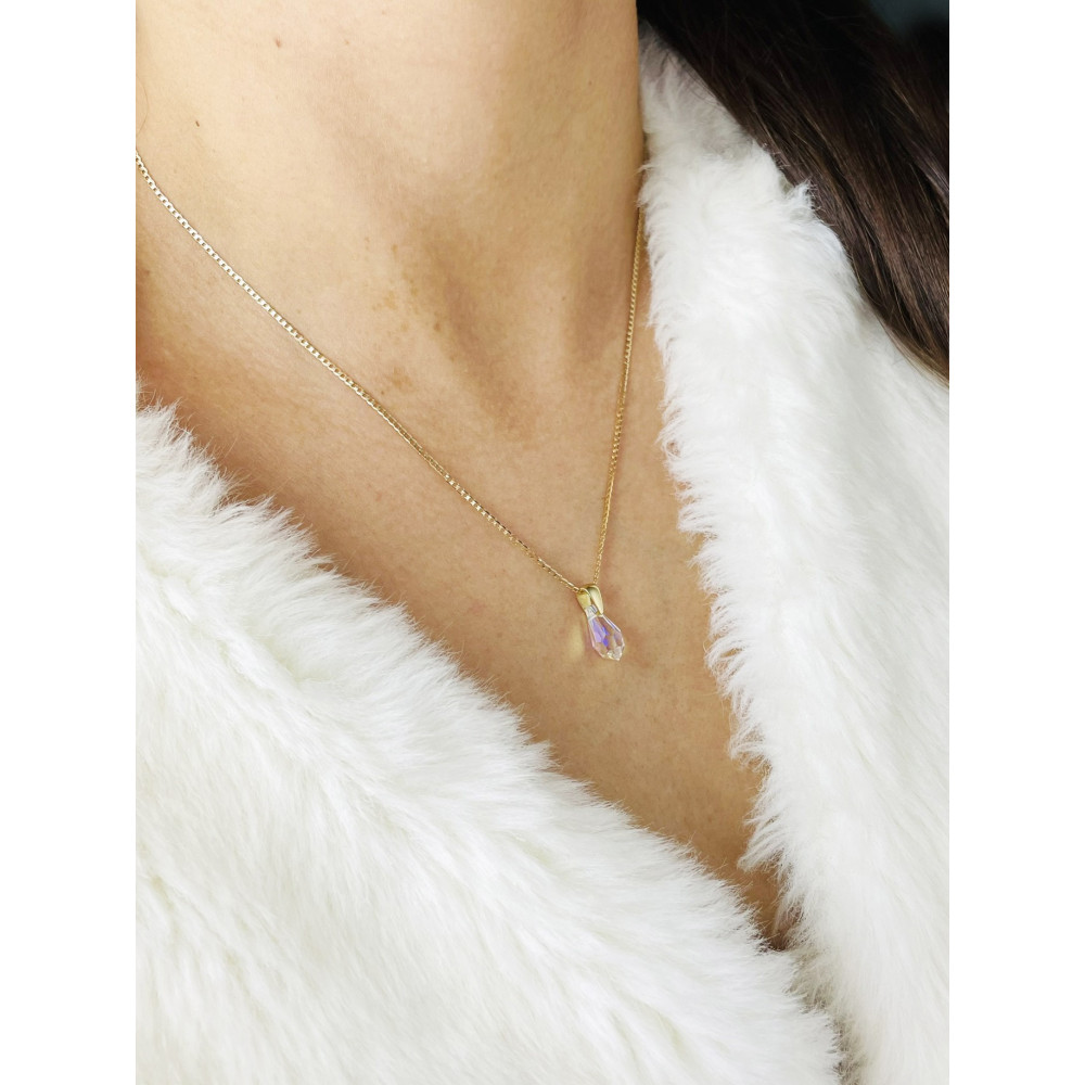 Złoty wisiorek zawieszka kryształ szlifowany