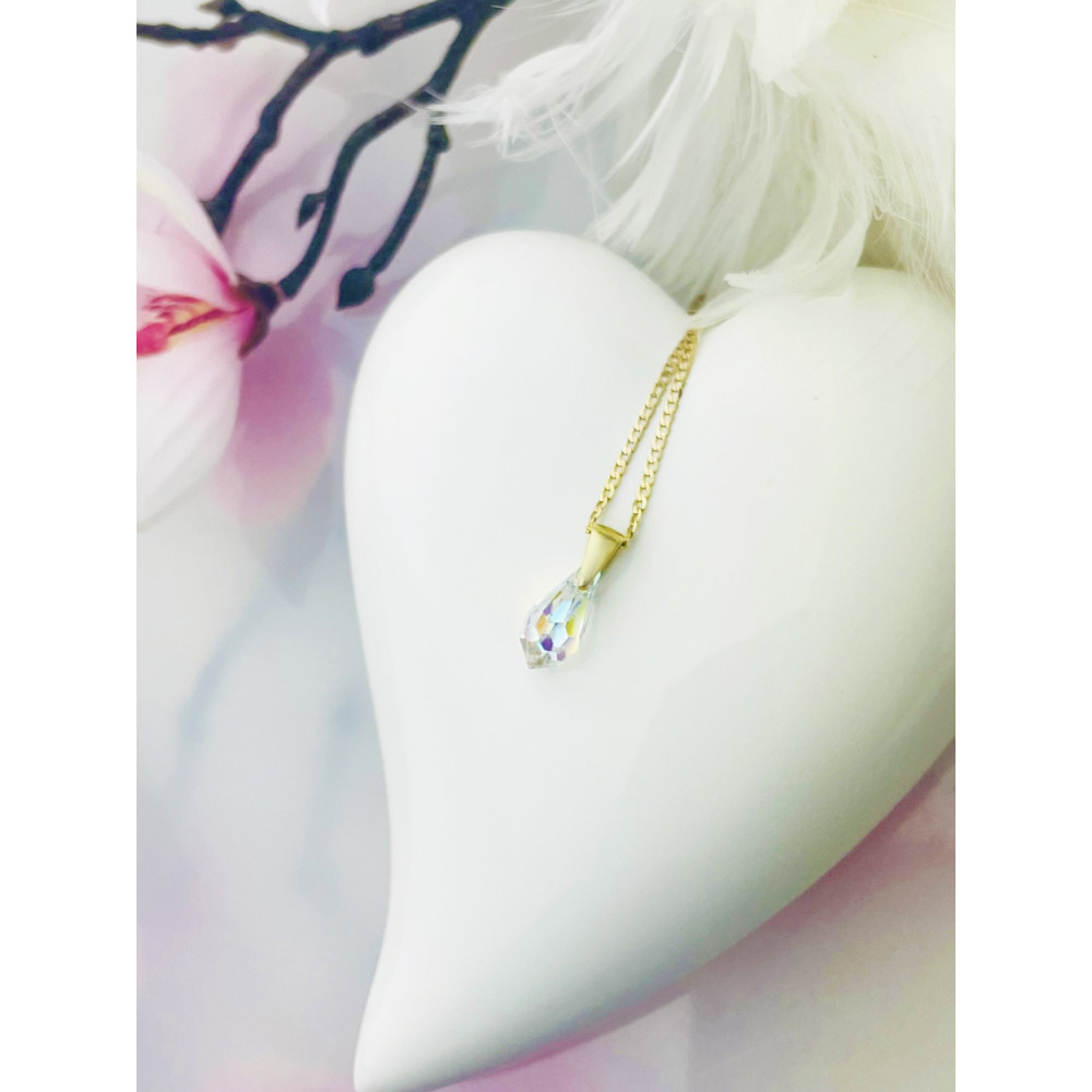 Złoty wisiorek zawieszka kryształ szlifowany