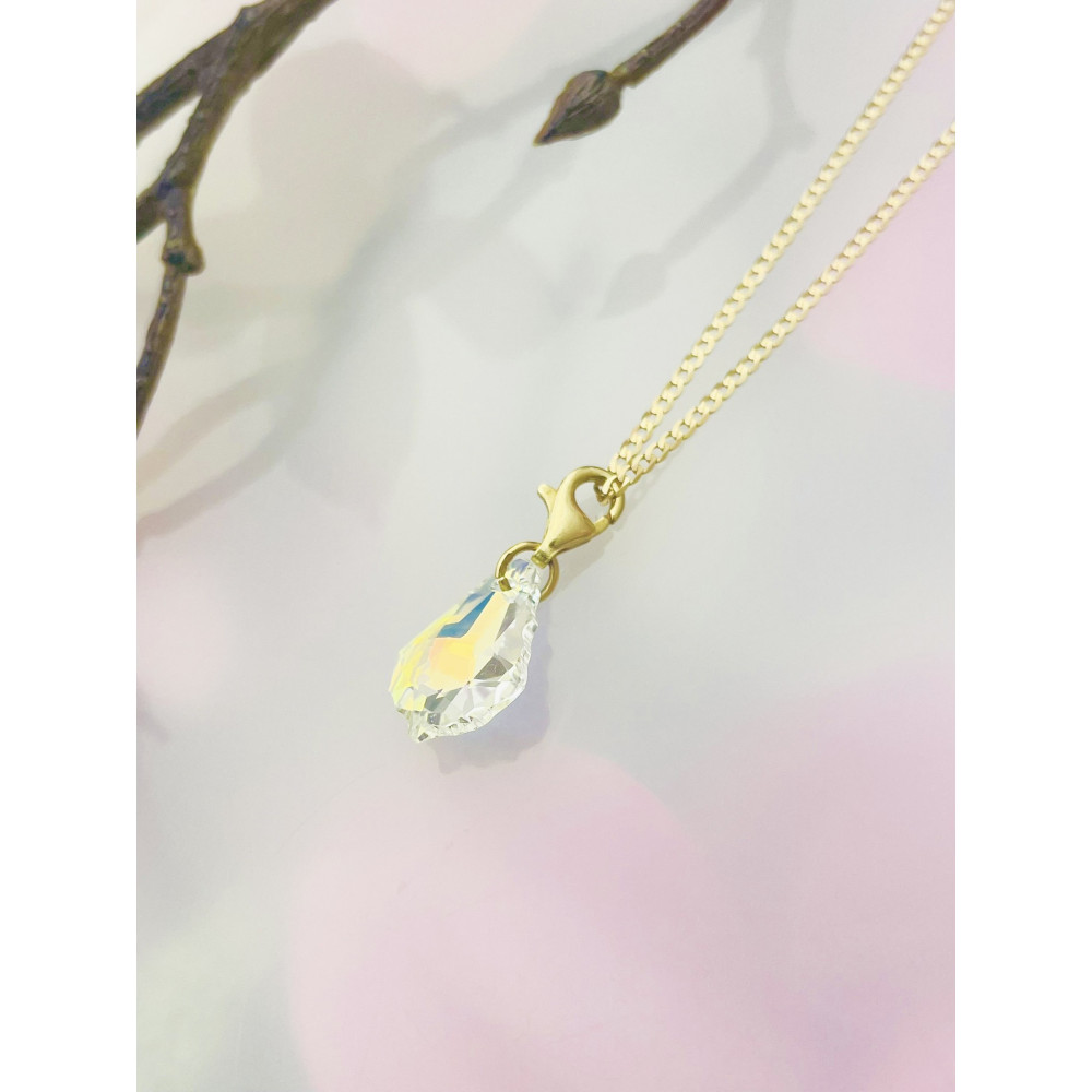 Kristall Anhänger Kettenanhänger Gelbgold Goldanhänger 585er 14KT Charms