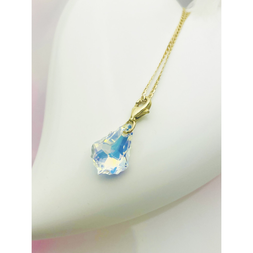 Kristall Anhänger Kettenanhänger Gelbgold Goldanhänger 585er 14KT Charms