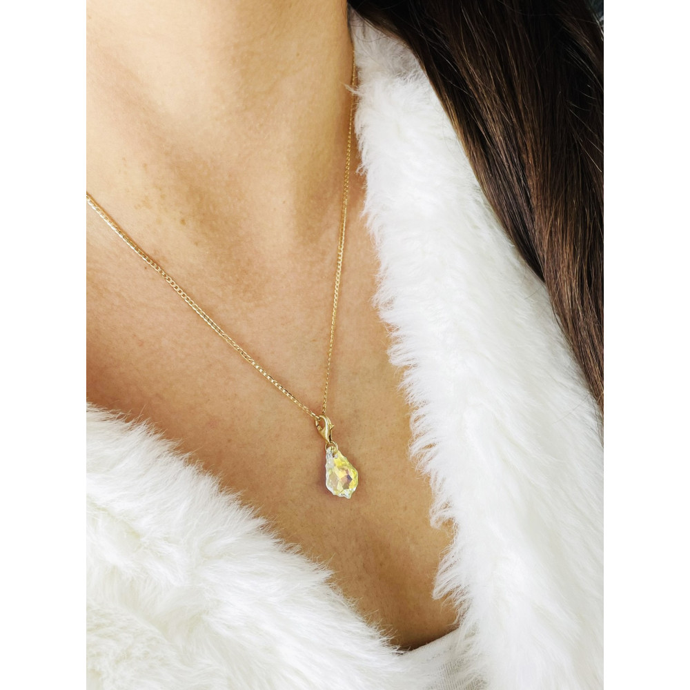 Kristall Anhänger Kettenanhänger Gelbgold Goldanhänger 585er 14KT Charms