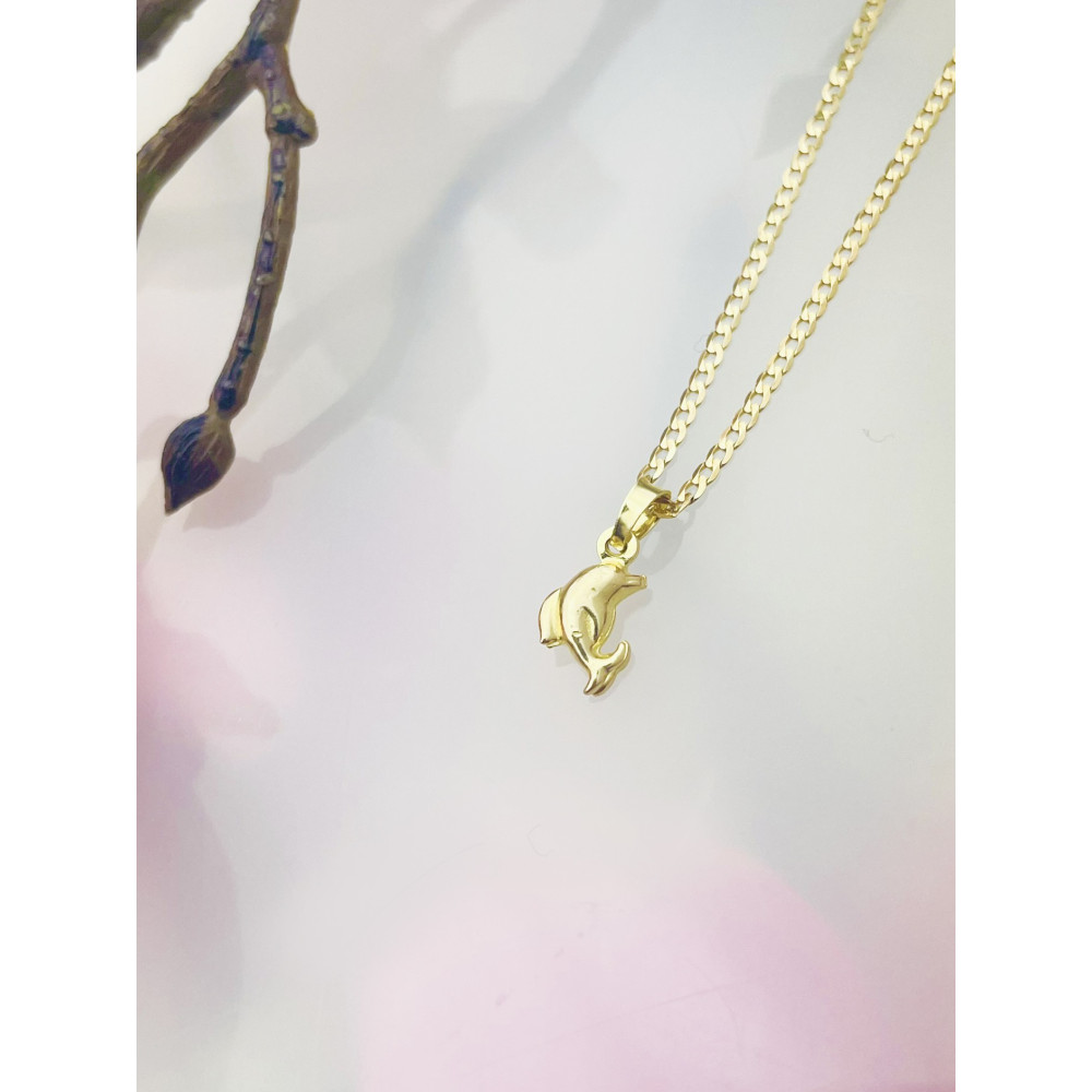 Delfin Anhänger Kettenanhänger Gelbgold Goldanhänger 585er 14KT