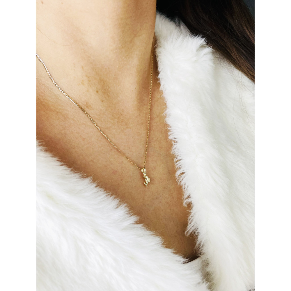 Delfin Anhänger Kettenanhänger Gelbgold Goldanhänger 585er 14KT