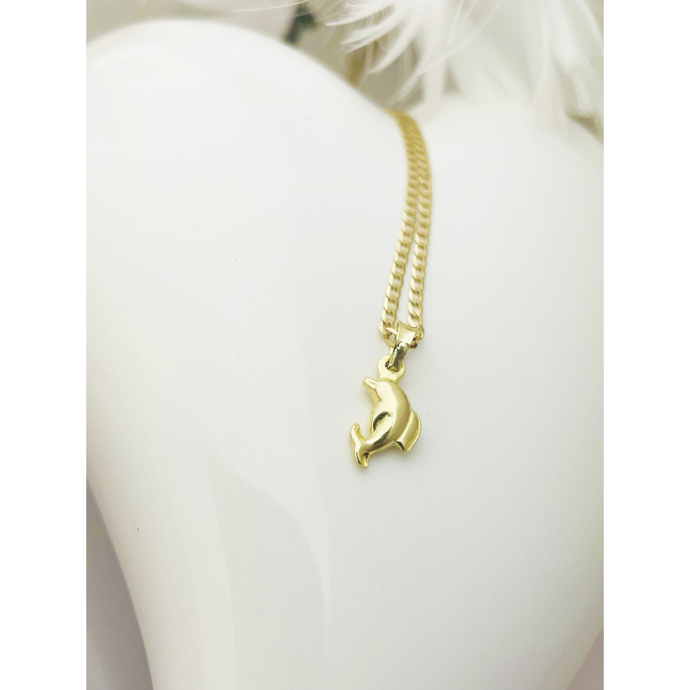 Delfin Anhänger Kettenanhänger Gelbgold Goldanhänger 585er 14KT