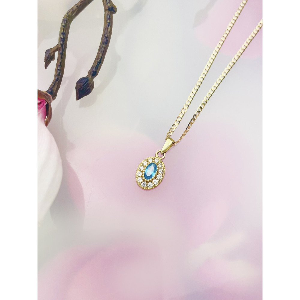 Anhänger Kettenanhänger Gelbgold Goldanhänger 585er 14KT mit Zirkonia