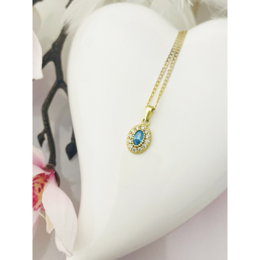 Anhänger Kettenanhänger Gelbgold Goldanhänger 585er 14KT mit Zirkonia