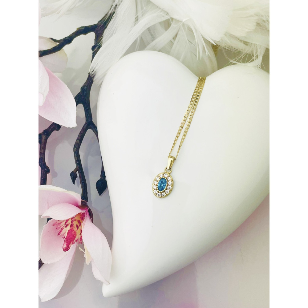 Anhänger Kettenanhänger Gelbgold Goldanhänger 585er 14KT mit Zirkonia