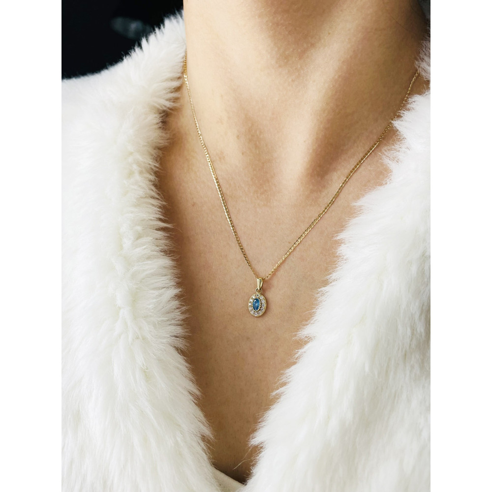 Anhänger Kettenanhänger Gelbgold Goldanhänger 585er 14KT mit Zirkonia