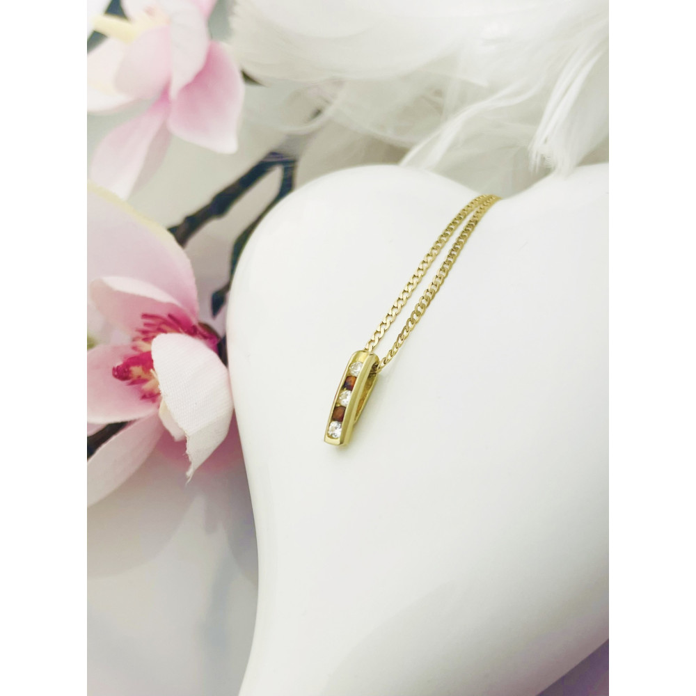 Anhänger Kettenanhänger Gelbgold Goldanhänger 585er 14KT mit Zirkonia