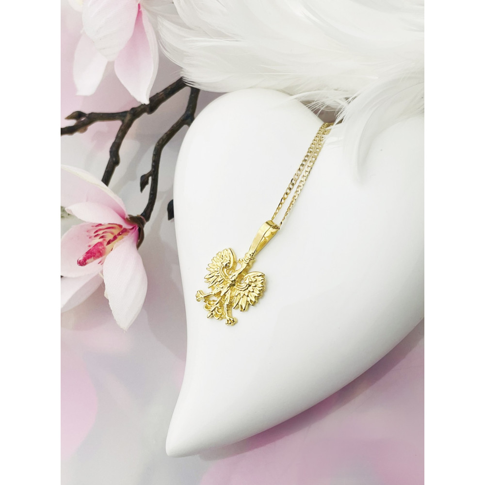 Złoty wisiorek zawieszka Orzeł Godło Polska