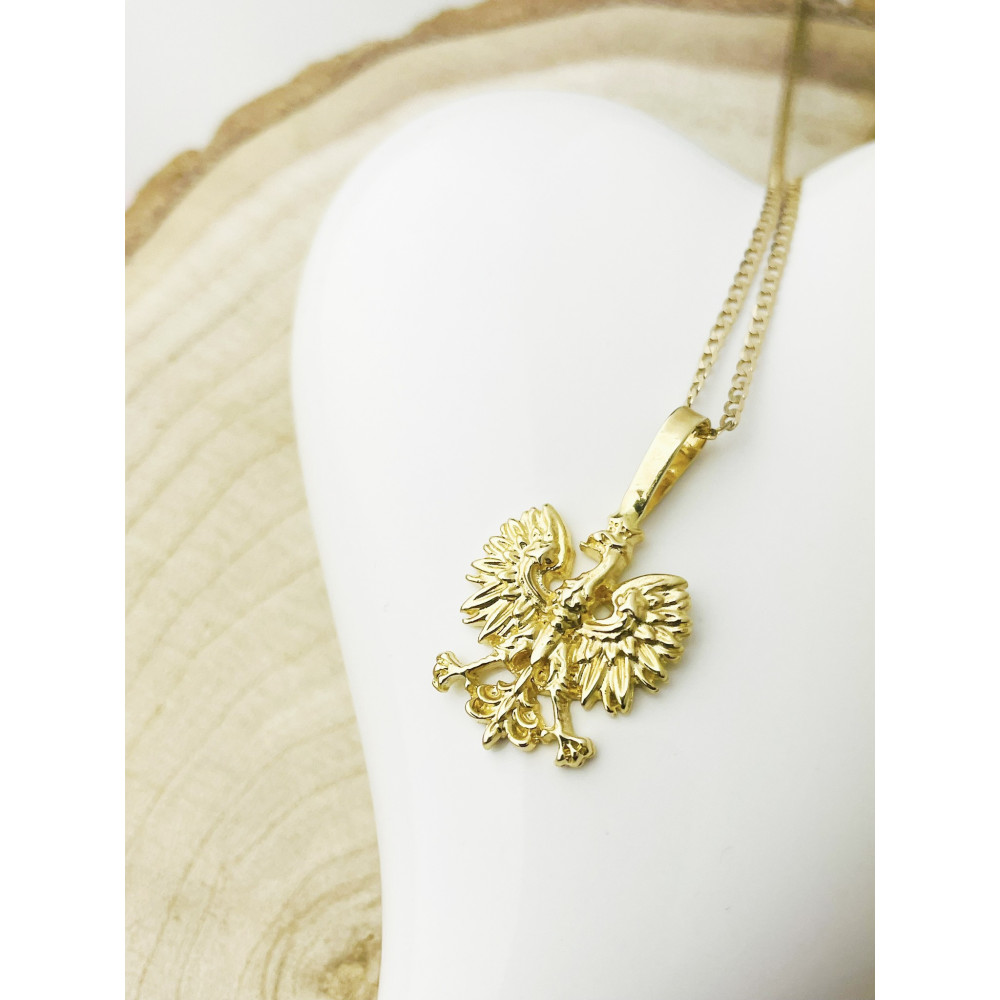 Złoty wisiorek zawieszka Orzeł Godło Polska