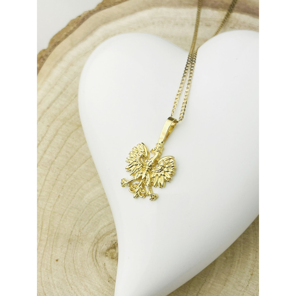 Złoty wisiorek zawieszka Orzeł Godło Polska