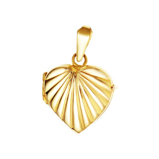 Damen Medaillon Gelbgold Goldanhänger Anhänger Herz Foto Amulett Talisman