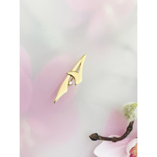 Goldbrosche Buchstabe A Gelbgold 585er 14KT mit Zirkonia