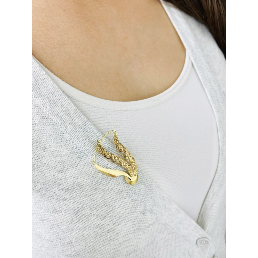 Flügel Goldbrosche Gelbgold 585er 14KT