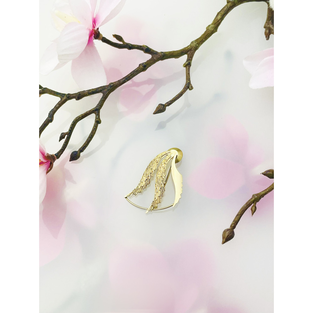 Flügel Goldbrosche Gelbgold 585er 14KT