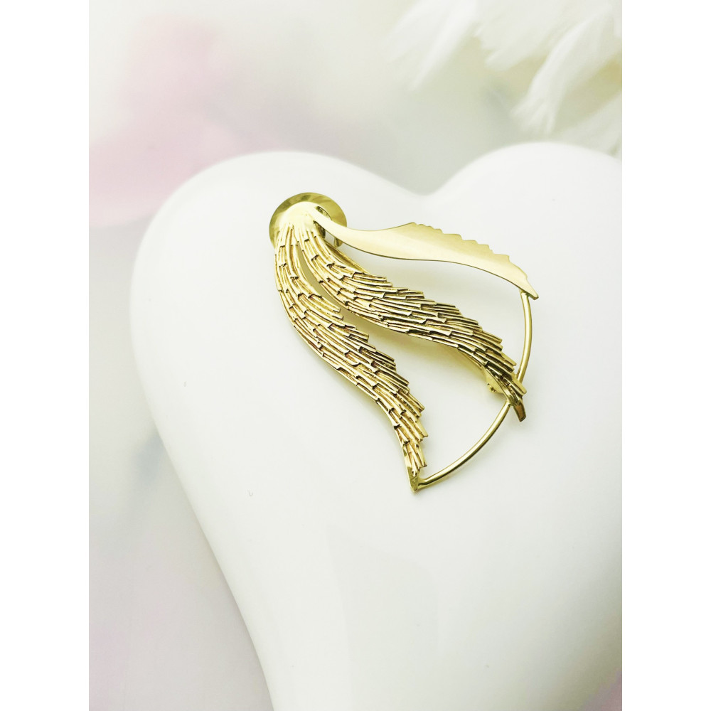 Flügel Goldbrosche Gelbgold 585er 14KT