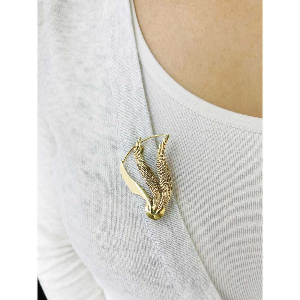 Flügel Goldbrosche Gelbgold 585er 14KT