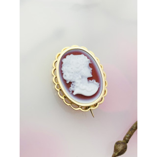 Kamea Goldbrosche Gelbgold 585er 14KT