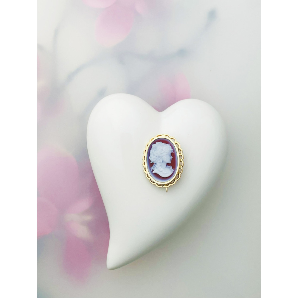 Kamea Goldbrosche Gelbgold 585er 14KT