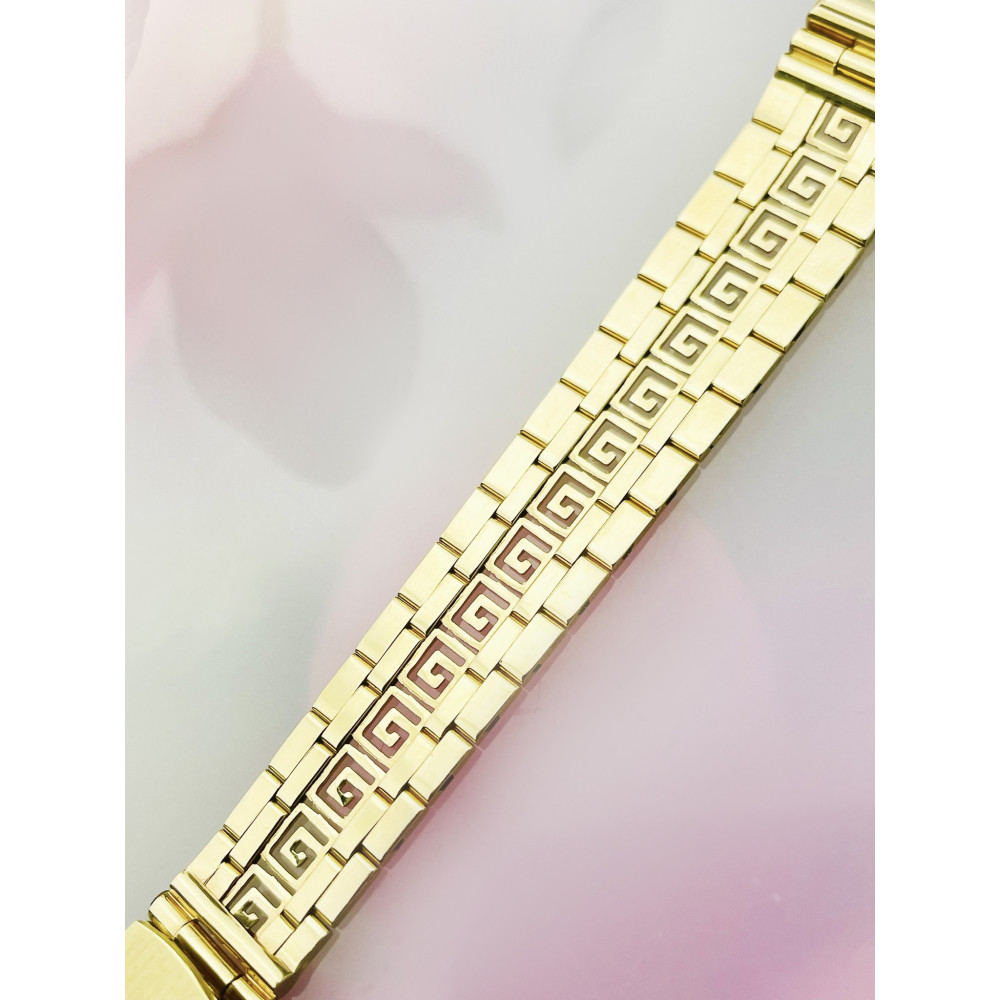 Złoty zegarek kwarcowy Geneve Quartz z bransoletką grecką