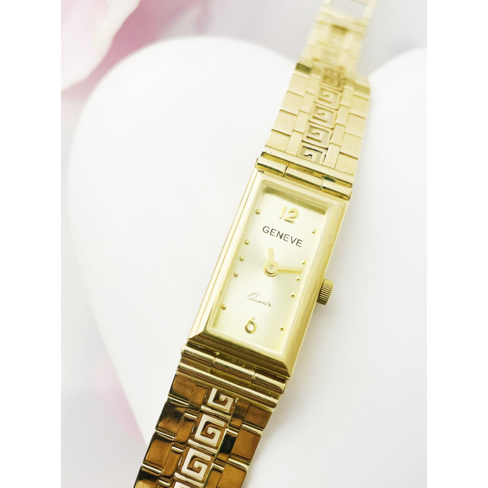 Goldene Uhr Geneve Quartz Gelbgold 585er 14KT