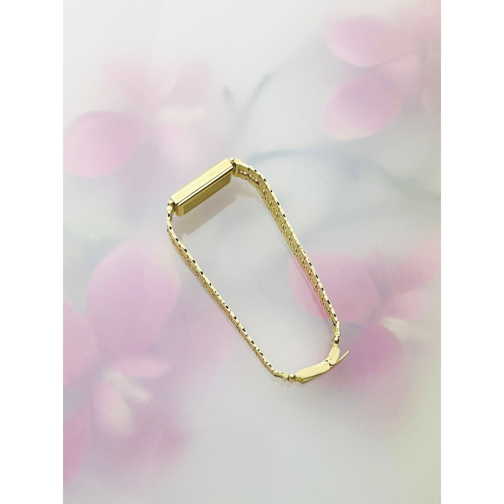 Złoty zegarek kwarcowy Geneve Quartz z bransoletką grecką