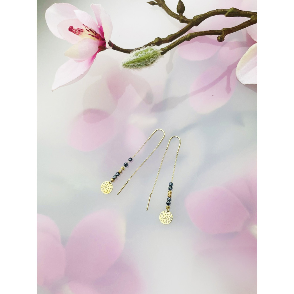 copy of Złote kolczyki kuleczki z cyrkoniami dwukolorowe